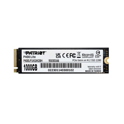 Dysk SSD Patriot P400 Lite 1TB M.2 2280 PCI-E x4 Gen4 NVMe (P400LP1KGM28H) Patriot Memory Dysk SSD Patriot P400 Lite 1TB M.2 2280 PCI-E x4 Gen4 NVMe (P400LP1KGM28H) Patriot Memory
