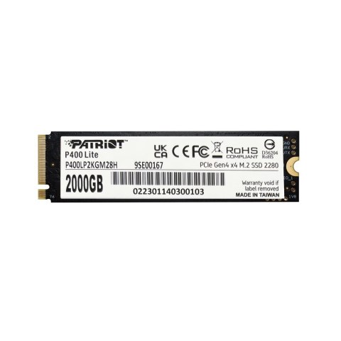 Dysk SSD Patriot P400 Lite 2TB M.2 2280 PCI-E x4 Gen4 NVMe (P400LP2KGM28H) Patriot Memory Dysk SSD Patriot P400 Lite 2TB M.2 2280 PCI-E x4 Gen4 NVMe (P400LP2KGM28H) Patriot Memory