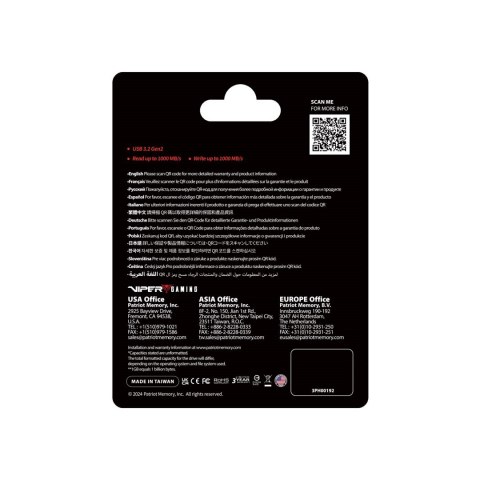 Dysk SSD Patriot PVP30 2TB 1000MB/s USB Duo A+C 3.2 Gen2 Alu Patriot Memory Dysk SSD Patriot PVP30 2TB 1000MB/s USB Duo A+C 3.2 Gen2 Alu Patriot Memory
