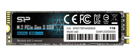 Dysk SSD Silicon Power A60 1TB M.2 PCIe NVMe Gen3x4 TLC 2200/1600 MB/s (SP001TBP34A60M28) Silicon Power Dysk SSD Silicon Power A60 1TB M.2 PCIe NVMe Gen3x4 TLC 2200/1600 MB/s (SP001TBP34A60M28) Silicon Power