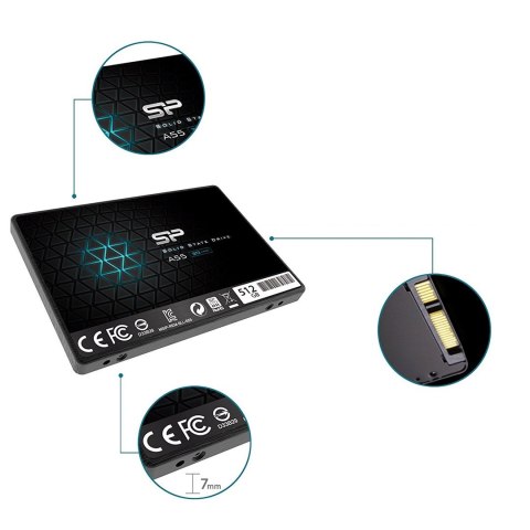 Dysk SSD Silicon Power Ace A55 512GB 2,5" SATA III 560/530 MB/s (SP512GBSS3A55S25) Silicon Power Dysk SSD Silicon Power Ace A55 512GB 2,5" SATA III 560/530 MB/s (SP512GBSS3A55S25) Silicon Power