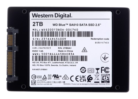 Dysk SSD WD Blue 2TB 2,5" SATA WDS200T3B0A WD Dysk SSD WD Blue 2TB 2,5" SATA WDS200T3B0A WD