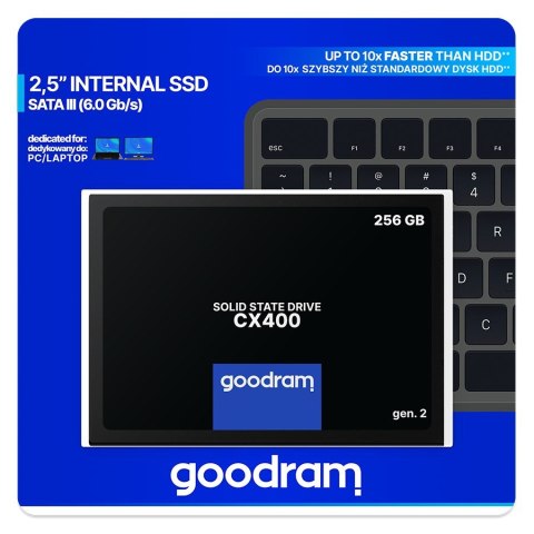 SSD GOODRAM CX400 Gen. 2 256GB SATA III 2,5 RETAIL GoodRam SSD GOODRAM CX400 Gen. 2 256GB SATA III 2,5 RETAIL GoodRam