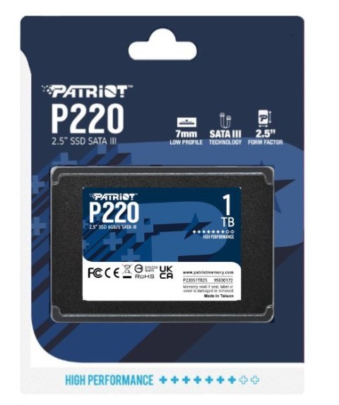 SSD PATRIOT P220 1TB SATA 2,5" Patriot Memory SSD PATRIOT P220 1TB SATA 2,5" Patriot Memory