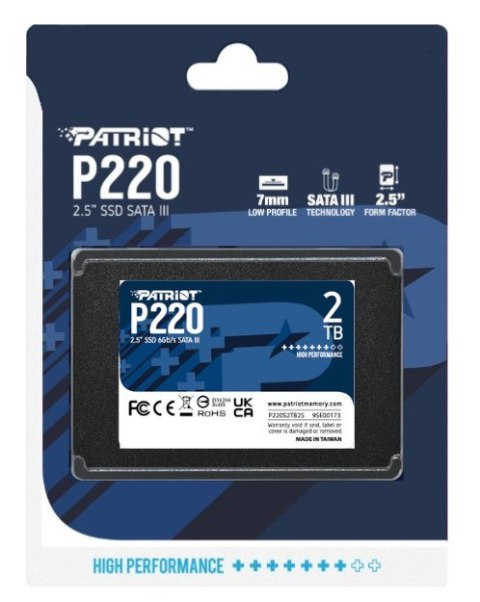 SSD PATRIOT P220 2TB SATA3 2,5" P220S2TB25 Patriot Memory SSD PATRIOT P220 2TB SATA3 2,5" P220S2TB25 Patriot Memory