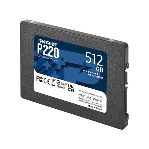 SSD PATRIOT P220 512GB SATA3 2,5" Patriot Memory SSD PATRIOT P220 512GB SATA3 2,5" Patriot Memory