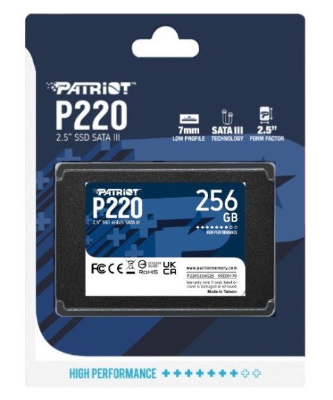 SSD Patriot P220 256GB SATA3 2,5" Patriot Memory SSD Patriot P220 256GB SATA3 2,5" Patriot Memory