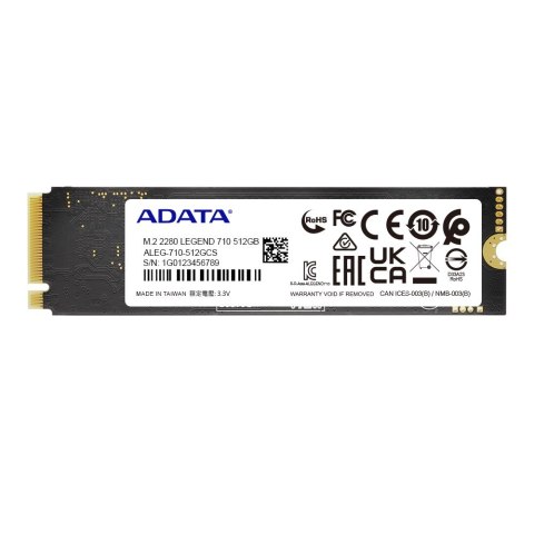 Dysk SSD ADATA LEGEND 710 512GB M.2 2280 PCIe Gen3x4 ADATA Dysk SSD ADATA LEGEND 710 512GB M.2 2280 PCIe Gen3x4 ADATA