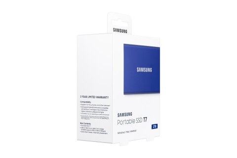 Dysk Samsung SSD T7 Portable 2TB MU-PC2T0H/WW niebieski Samsung Dysk Samsung SSD T7 Portable 2TB MU-PC2T0H/WW niebieski Samsung
