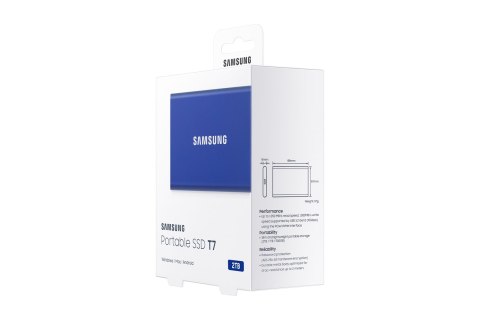 Dysk Samsung SSD T7 Portable 2TB MU-PC2T0H/WW niebieski Samsung Dysk Samsung SSD T7 Portable 2TB MU-PC2T0H/WW niebieski Samsung