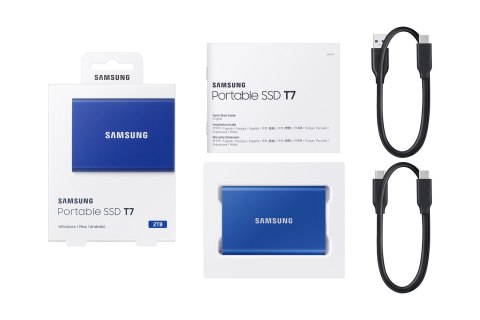 Dysk Samsung SSD T7 Portable 2TB MU-PC2T0H/WW niebieski Samsung Dysk Samsung SSD T7 Portable 2TB MU-PC2T0H/WW niebieski Samsung