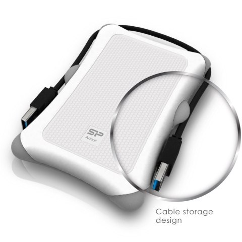 Dysk zewnętrzny HDD Silicon Power Armor A30 (1TB; 2.5"; USB 3.2; 5400 obr/min; White; SP010TBPHDA30S3W) Silicon Power Dysk zewnętrzny HDD Silicon Power Armor A30 (1TB; 2.5"; USB 3.2; 5400 obr/min; White; SP010TBPHDA30S3W) Silicon Power