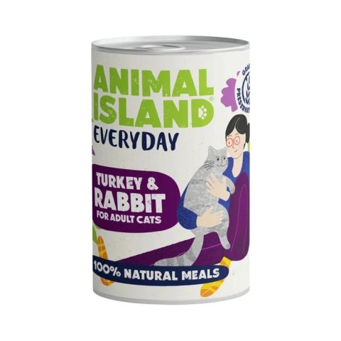 ANIMAL ISLAND Indyk i królik - Karma mokra dla kotów - 400g ANIMAL ISLAND
