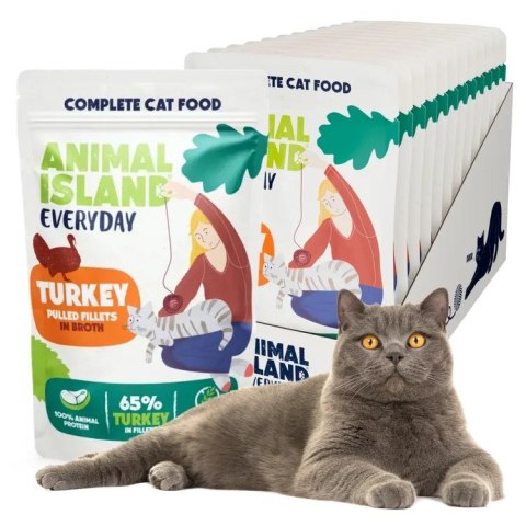 ANIMAL ISLAND Indyk w filecie - Karma mokra dla kotów - 12x85g ANIMAL ISLAND ANIMAL ISLAND Indyk w filecie - Karma mokra dla kotów - 12x85g ANIMAL ISLAND