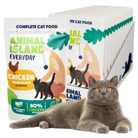 ANIMAL ISLAND Kurczak w filecie - Karma mokra dla kotów - 12x85g ANIMAL ISLAND ANIMAL ISLAND Kurczak w filecie - Karma mokra dla kotów - 12x85g ANIMAL ISLAND