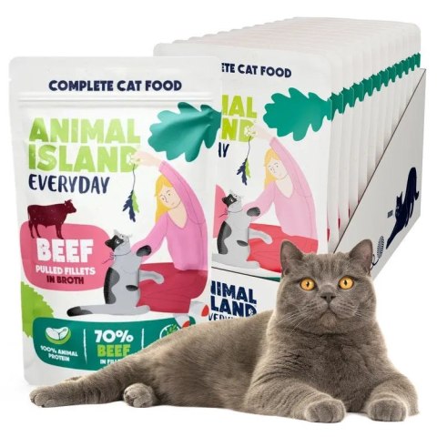 ANIMAL ISLAND Wołowina w filecie - Karma mokra dla kotów - 12x85g ANIMAL ISLAND