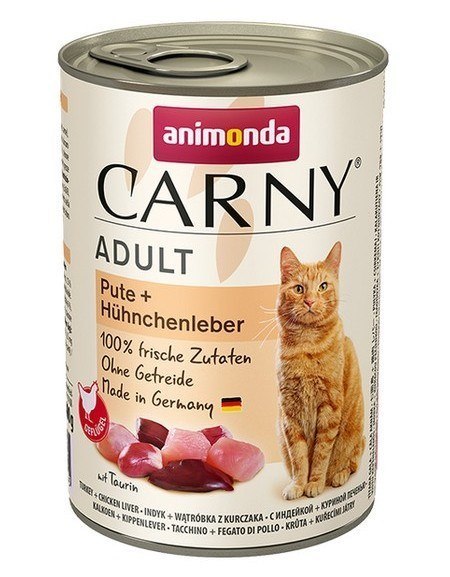 ANIMONDA Cat Carny Adult indyk i wątróbka z kurczaka - mokra karma dla kota - 400 g Animonda ANIMONDA Cat Carny Adult indyk i wątróbka z kurczaka - mokra karma dla kota - 400 g Animonda