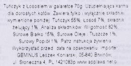 APPLAWS CAT Tuńczyk z Łososiem w galaretce - karma dla kota w saszetce - 70g Applaws