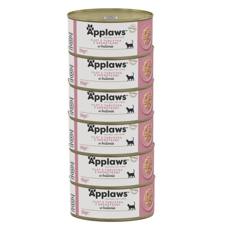 Applaws Cat Tin Tuna Fillet with Prawn 6x156g Applaws Applaws Cat Tin Tuna Fillet with Prawn 6x156g Applaws