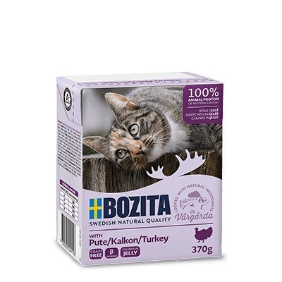 BOZITA Mięsne kawałki z indykiem w galaretce 370g BOZITA BOZITA Mięsne kawałki z indykiem w galaretce 370g BOZITA