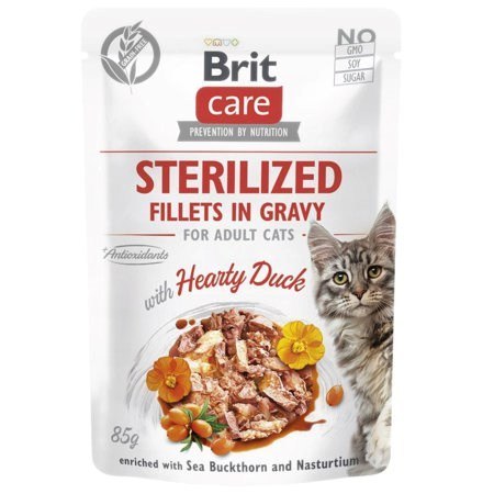 BRIT Care Cat Sterilized Hearty Duck Pouch - mokra karma dla kota - 85 g Brit BRIT Care Cat Sterilized Hearty Duck Pouch - mokra karma dla kota - 85 g Brit