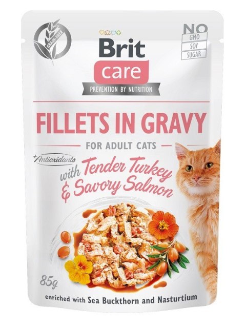 BRIT Care Fillets in Gravy filety z indykiem i łososiem w sosie - mokra karma dla kota - 85 g BRIT Care Fillets in Gravy filety z indykiem i łososiem w sosie - mokra karma dla kota - 85 g
