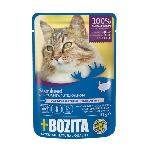 Bozita Sterylizowane kawałki w galaretce z indykiem- mokra karma dla kota - 85g Bozita Sterylizowane kawałki w galaretce z indykiem- mokra karma dla kota - 85g
