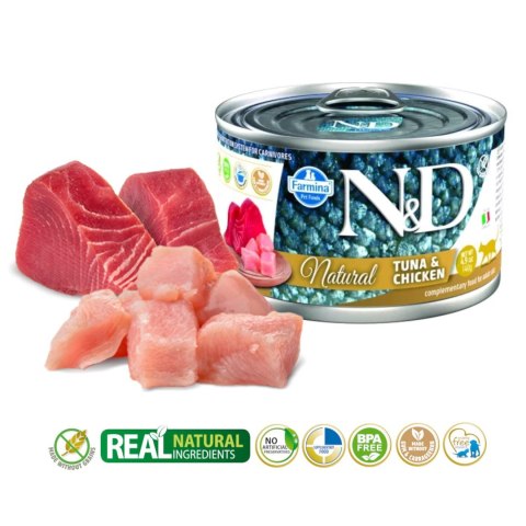 FARMINA N&D Cat Natural Tuńczyk&Kurczak- mokra karma dla kota - 140 g Farmina FARMINA N&D Cat Natural Tuńczyk&Kurczak- mokra karma dla kota - 140 g Farmina