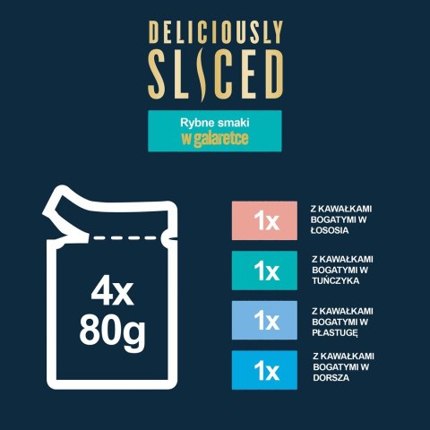 FELIX Deliciously Sliced Rybne Smaki - mokra karma dla kota - 4x 80 g PURINA NESTLE FELIX Deliciously Sliced Rybne Smaki - mokra karma dla kota - 4x 80 g PURINA NESTLE