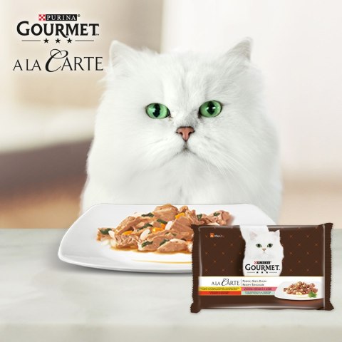 GOURMET A la Carte Kurczak, Pstrąg, Wołowina, Rdzawiec - mokra karma dla kota - 4 x 85 g PURINA NESTLE GOURMET A la Carte Kurczak, Pstrąg, Wołowina, Rdzawiec - mokra karma dla kota - 4 x 85 g PURINA NESTLE