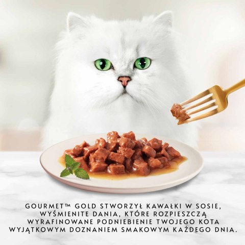 GOURMET GOLD Wołowina z kurczakiem mix kawałków na parze i w sosie - mokra karma dla kota - 85 g PURINA NESTLE GOURMET GOLD Wołowina z kurczakiem mix kawałków na parze i w sosie - mokra karma dla kota - 85 g PURINA NESTLE