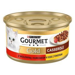 GOURMET GOLD Wołowina z kurczakiem w sosie pomidorowym 85g PURINA NESTLE