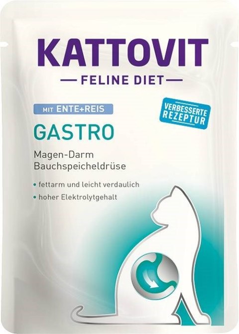 KATTOVIT GASTRO Kaczka z ryżem 85g dla kota KATTOVIT KATTOVIT GASTRO Kaczka z ryżem 85g dla kota KATTOVIT