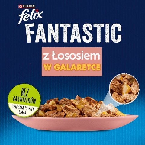 PURINA Felix Fantastic z łososiem w galaretce - mokra karma dla kota - 85 g PURINA NESTLE PURINA Felix Fantastic z łososiem w galaretce - mokra karma dla kota - 85 g PURINA NESTLE