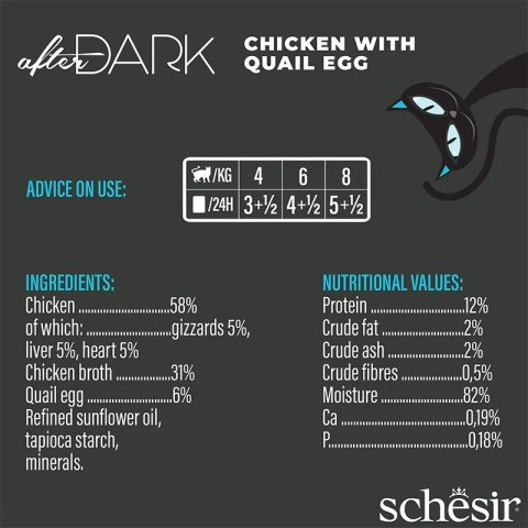 SCHESIR AFTER DARK FILLETS Kurczak z QUAIL EGG 80g Agras Pet Foods SCHESIR AFTER DARK FILLETS Kurczak z QUAIL EGG 80g Agras Pet Foods