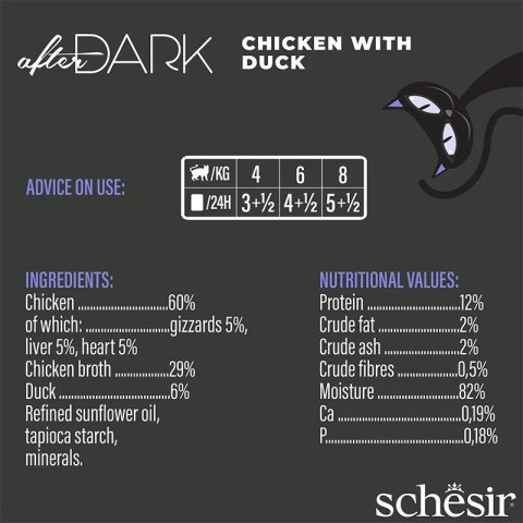 SCHESIR AFTER DARK FILLETS Kurczak z kaczką 80g Agras Pet Foods SCHESIR AFTER DARK FILLETS Kurczak z kaczką 80g Agras Pet Foods