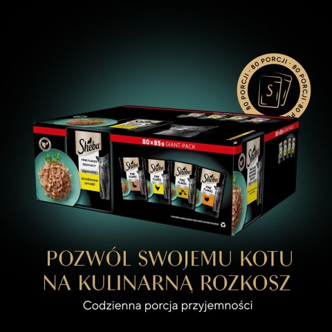 SHEBA Delicacy Drobiowe Smaki w galaretce - mokra karma dla kotów - 80x 85 g Sheba SHEBA Delicacy Drobiowe Smaki w galaretce - mokra karma dla kotów - 80x 85 g Sheba