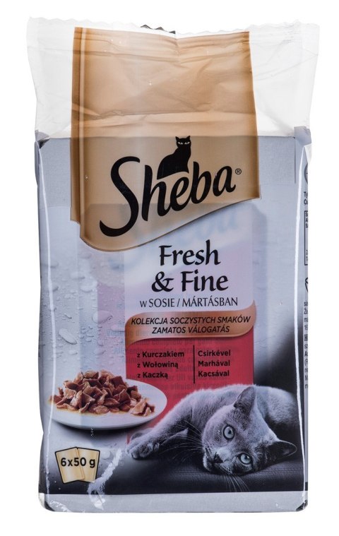 SHEBA Fresh & Fine mięsne dania w sosie - mokra karma dla kota - 6x50 g Sheba SHEBA Fresh & Fine mięsne dania w sosie - mokra karma dla kota - 6x50 g Sheba