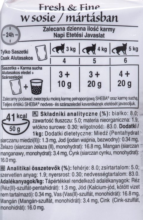 SHEBA Fresh & Fine mięsne dania w sosie - mokra karma dla kota - 6x50 g Sheba SHEBA Fresh & Fine mięsne dania w sosie - mokra karma dla kota - 6x50 g Sheba
