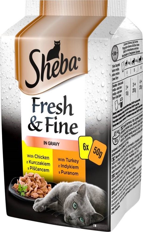 SHEBA Mini drobiowe dania w sosie 6x50g Sheba SHEBA Mini drobiowe dania w sosie 6x50g Sheba