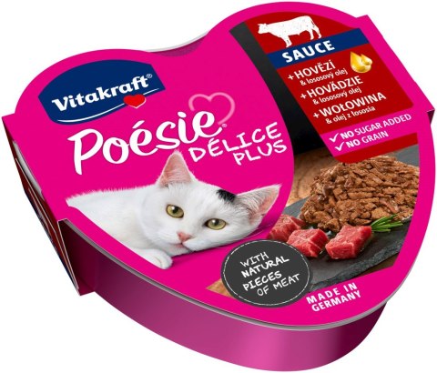 VITAKRAFT Poesie delice PLUS wołowina - Przysmak dla kota - 85g Vitakraft VITAKRAFT Poesie delice PLUS wołowina - Przysmak dla kota - 85g Vitakraft