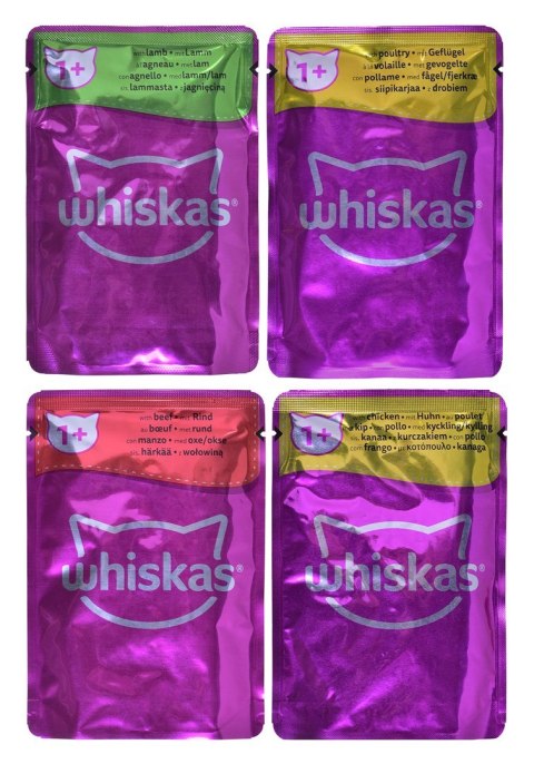 WHISKAS Klasyczne posiłki w sosie - mokra karma dla kota - 80x85 g Whiskas WHISKAS Klasyczne posiłki w sosie - mokra karma dla kota - 80x85 g Whiskas