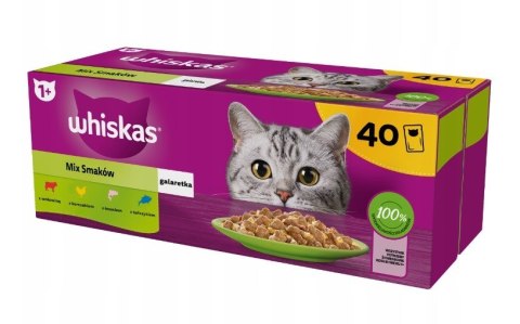 WHISKAS Mix smaków w galaretce - mokra karma dla kota - 40x85 g Whiskas WHISKAS Mix smaków w galaretce - mokra karma dla kota - 40x85 g Whiskas