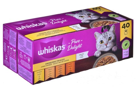 WHISKAS Pure Delight Drobiowe Frykasy w galaretce - mokra karma dla kota - 40 x 85g Whiskas WHISKAS Pure Delight Drobiowe Frykasy w galaretce - mokra karma dla kota - 40 x 85g Whiskas