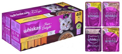 WHISKAS Pure Delight Drobiowe Frykasy w galaretce - mokra karma dla kota - 40 x 85g Whiskas WHISKAS Pure Delight Drobiowe Frykasy w galaretce - mokra karma dla kota - 40 x 85g Whiskas