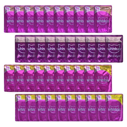 WHISKAS Pure Delight Drobiowe Frykasy w galaretce - mokra karma dla kota - 40 x 85g Whiskas WHISKAS Pure Delight Drobiowe Frykasy w galaretce - mokra karma dla kota - 40 x 85g Whiskas