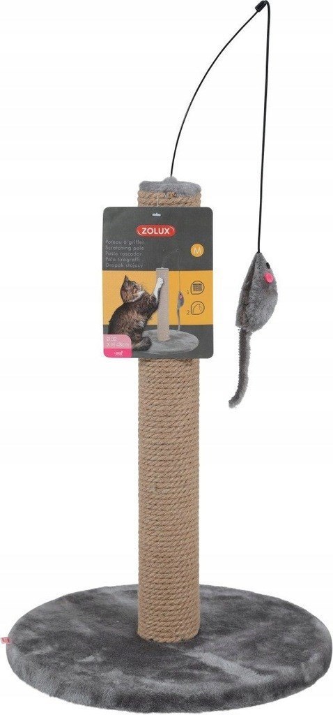 ZOLUX Drapak sizal słupek z zabawką 48cm kol. szary ZOLUX ZOLUX Drapak sizal słupek z zabawką 48cm kol. szary ZOLUX