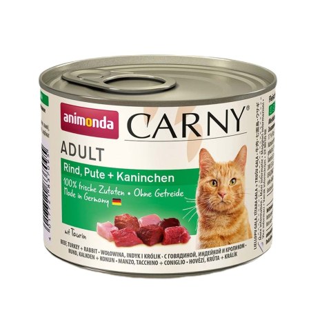 ANIMONDA Carny Adult wołowina, indyk i królik - mokra karma dla kota - 200g Animonda