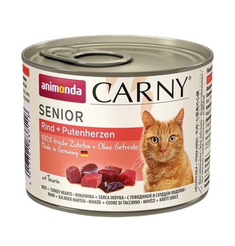 ANIMONDA Carny Senior wołowina i serca indyka - mokra karma dla kota - 200g Animonda ANIMONDA Carny Senior wołowina i serca indyka - mokra karma dla kota - 200g Animonda