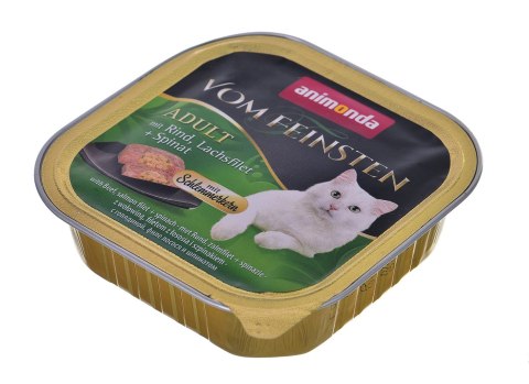 ANIMONDA Vom Feinsten Classic Cat wołowina, łosoś szpinak - mokra karma dla kota - 100g Animonda ANIMONDA Vom Feinsten Classic Cat wołowina, łosoś szpinak - mokra karma dla kota - 100g Animonda